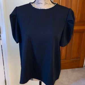 Black Ann Taylor top with diamond accent